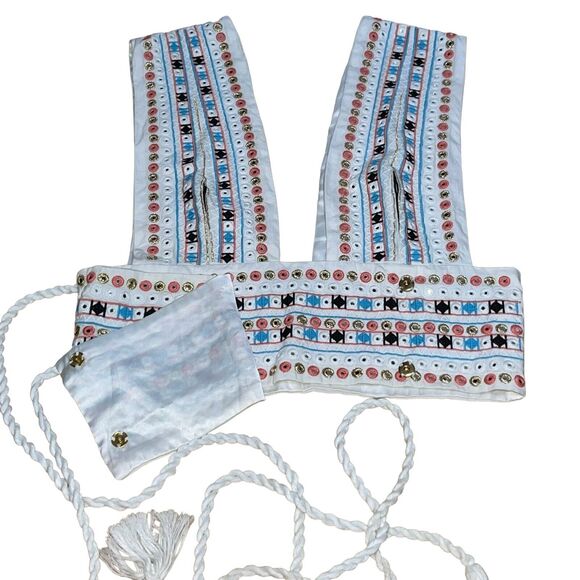 Cropped Embroidered Top Majorelle Breanna Festival Wrap Gold Metallic - Picture 5 of 11